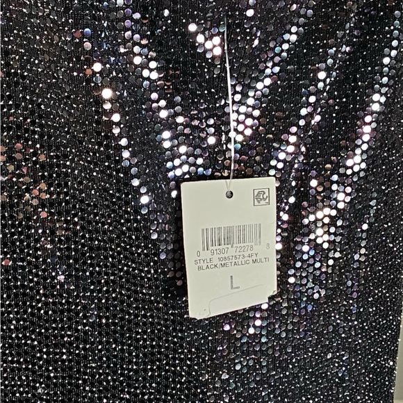 NWT BAR III METALLIC MINI SLIP DRESS  - Large - Picture 9 of 9